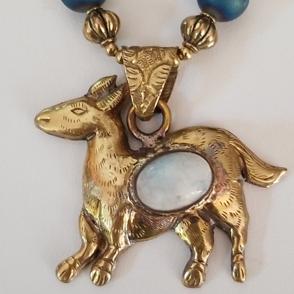 Hand Crafted Boho Tribal Moonstone Tibetan Rainbow Crystal Druzy Agate Necklace - Picture 4 of 16